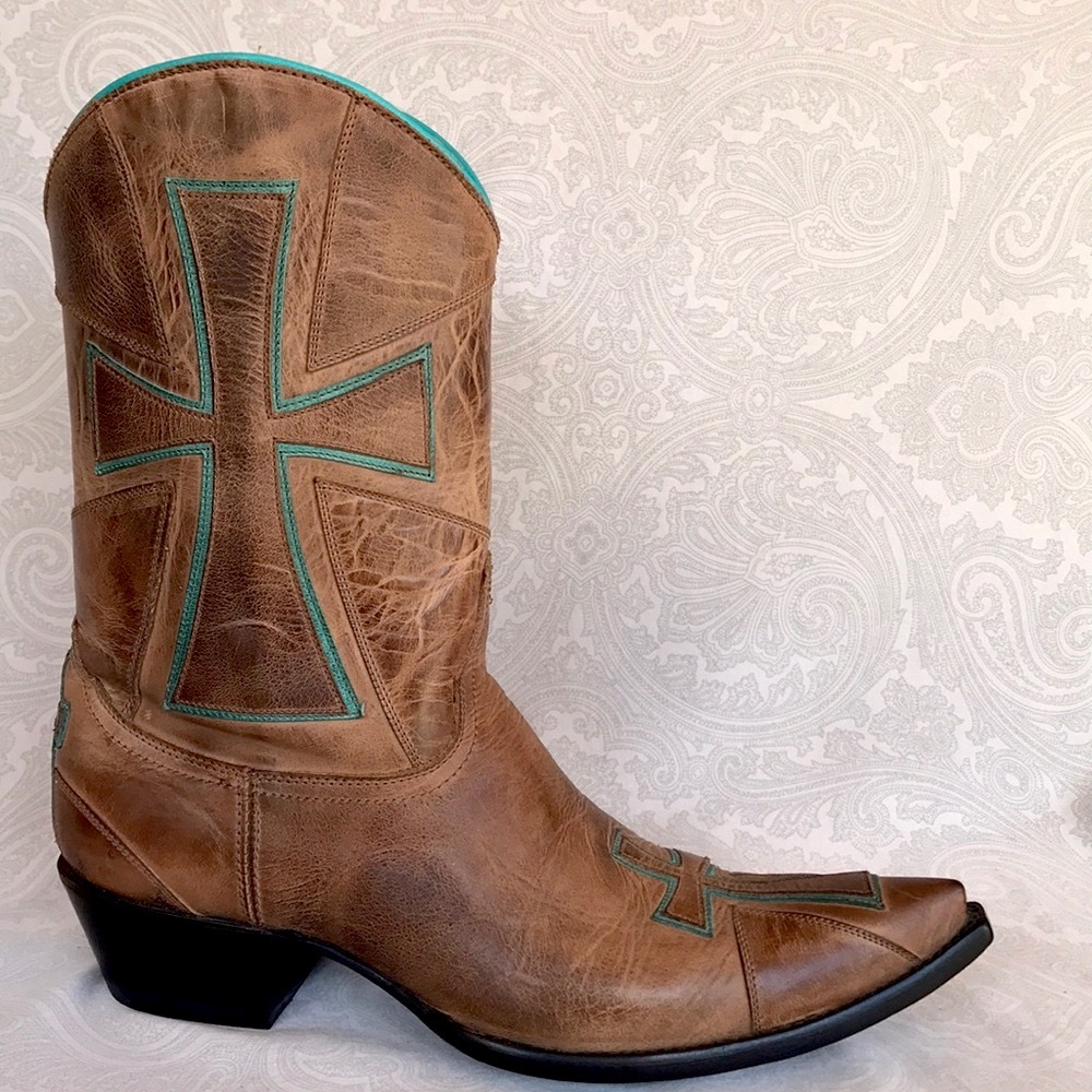 Old Gringo Brown and Teal Heeled Boots